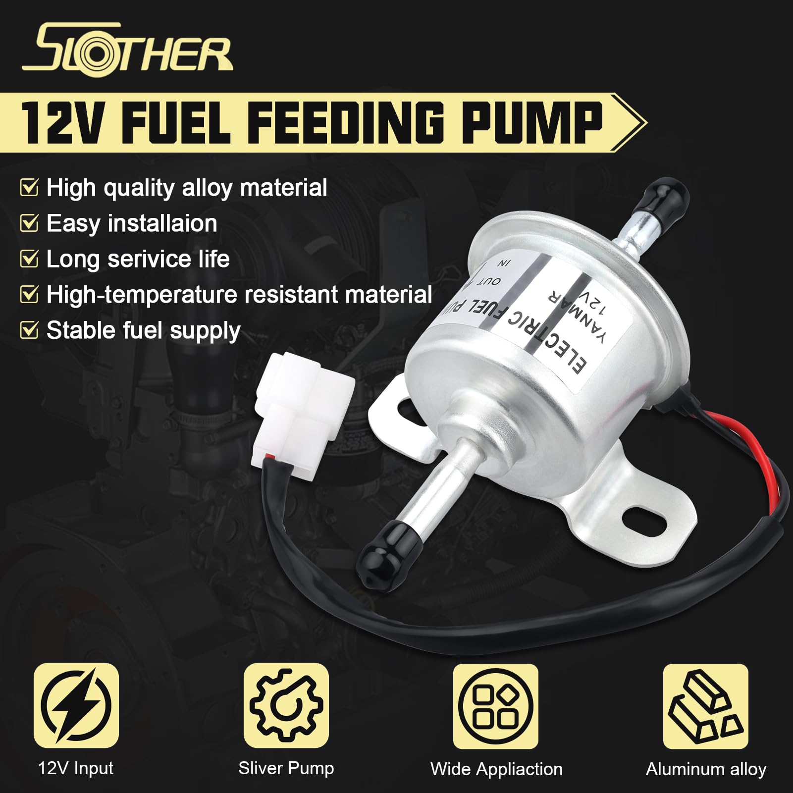 Amazon | 12V 電気燃料フィードポンプ 129612-52100 Yanmar